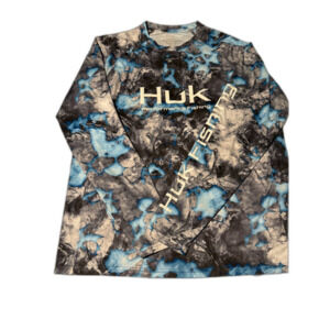 Huk Performance Fishing Long Sleeve Shirt Mossy Oak Fracture Camo Size L
